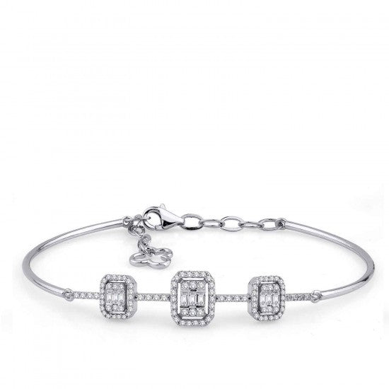 Диамантена гривна бяло злато 0.67 карата